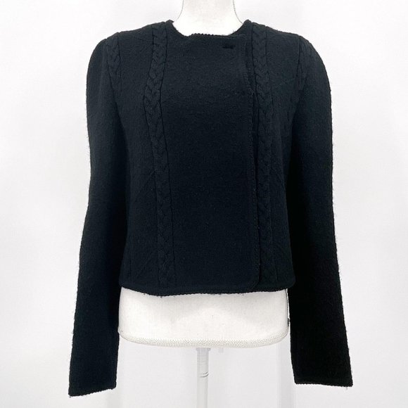 Vintage Brooks Brothers Black Wool Cable Knit Detail Blazer Style Evening Jacket - Picture 1 of 10